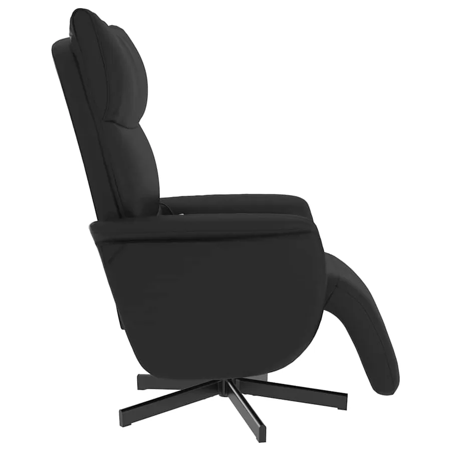 Fauteuil inclinable de massage repose-pieds noir similicuir - 5