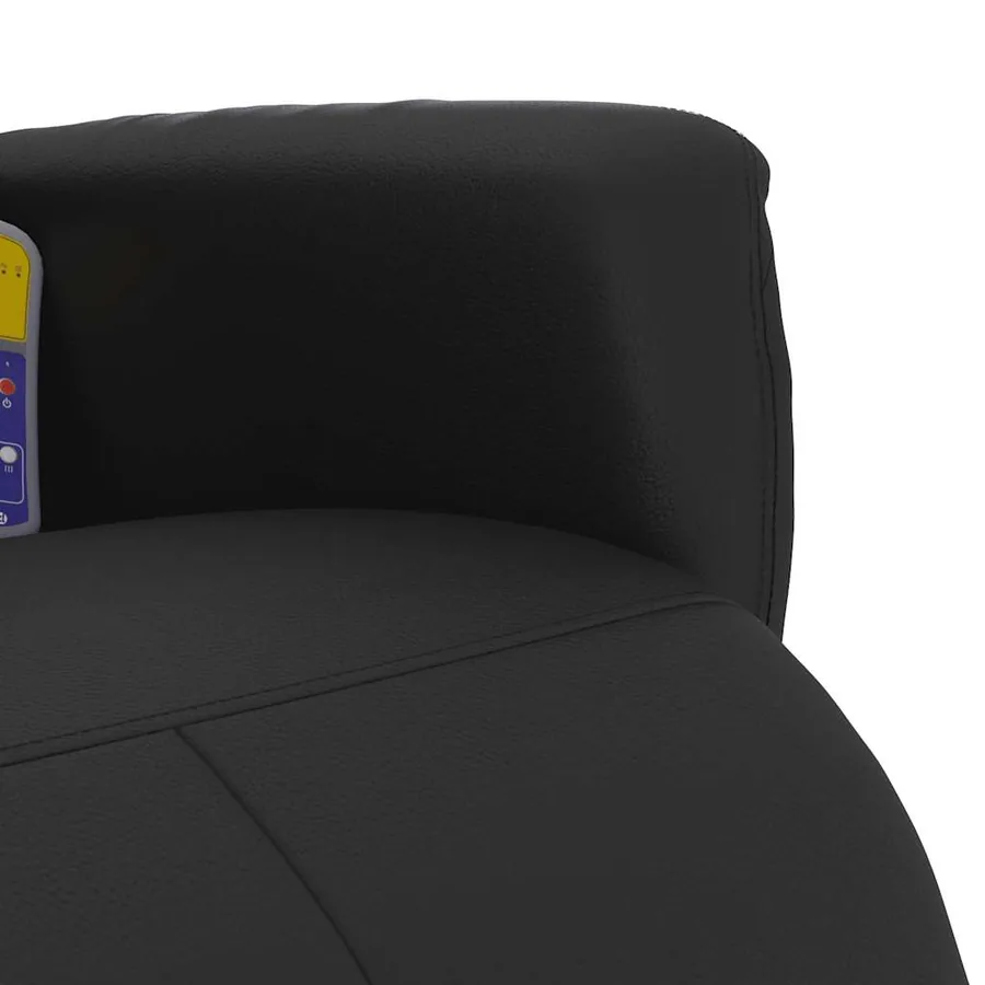 Fauteuil inclinable de massage repose-pieds noir similicuir - 8