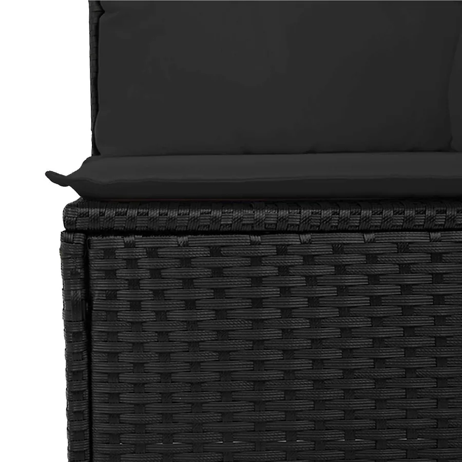 Ensemble de canapé de jardin 13 pcs Noir polyrotin - 7