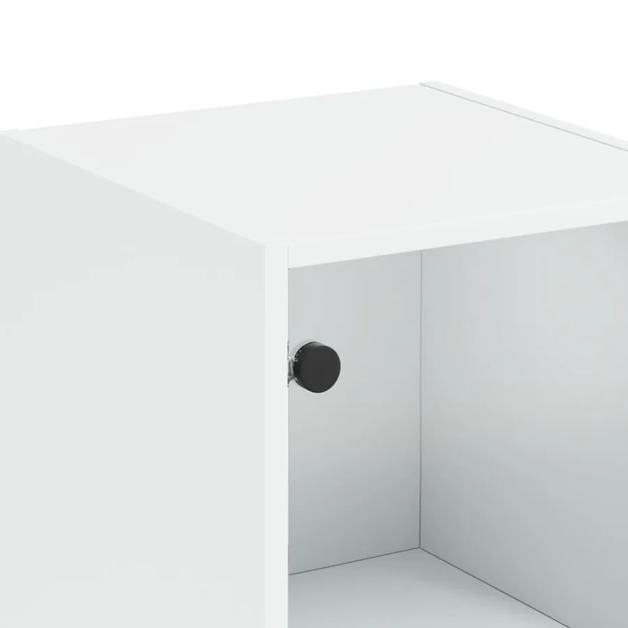 Buffet avec portes en verre blanc 35x37x142 cm - 10