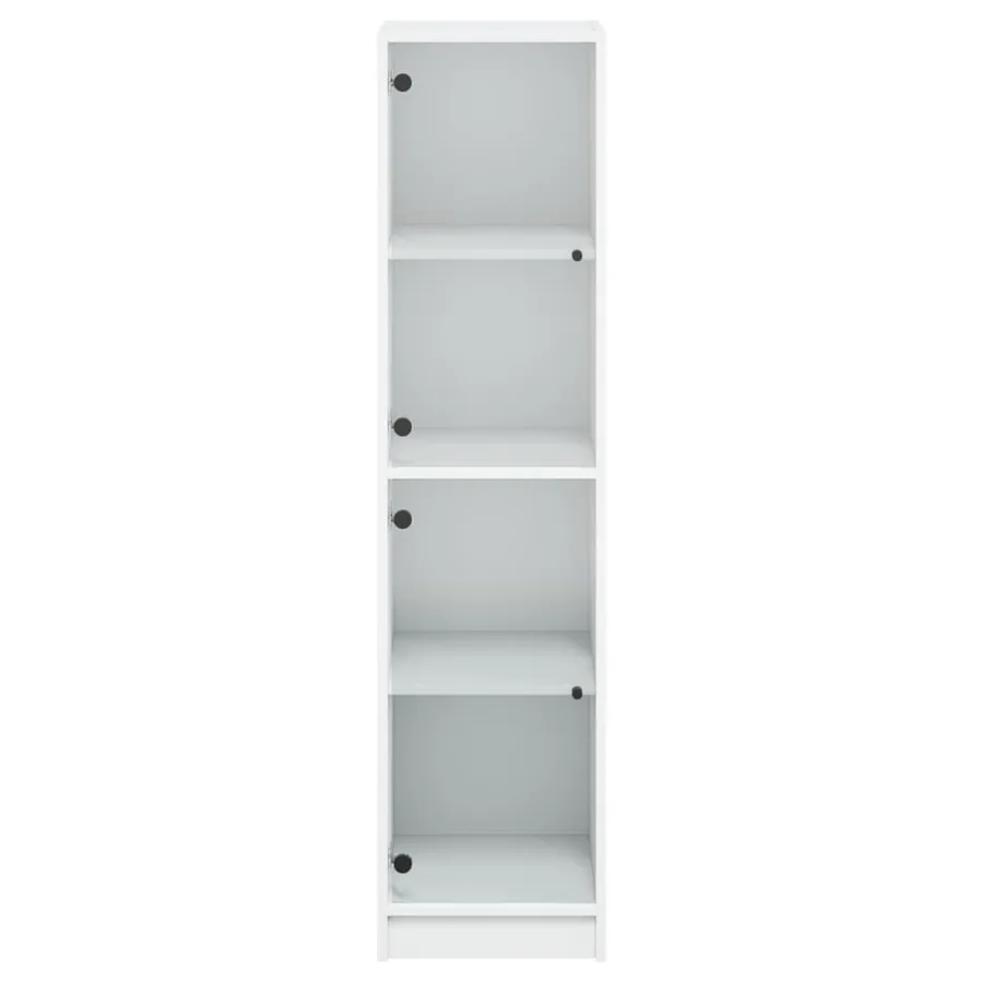 Buffet avec portes en verre blanc 35x37x142 cm - 6
