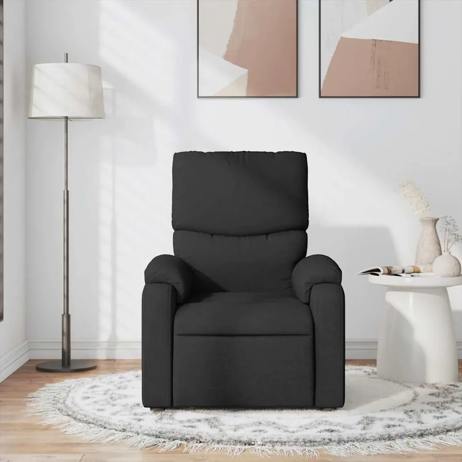 Fauteuil de massage inclinable Noir Tissu - 3