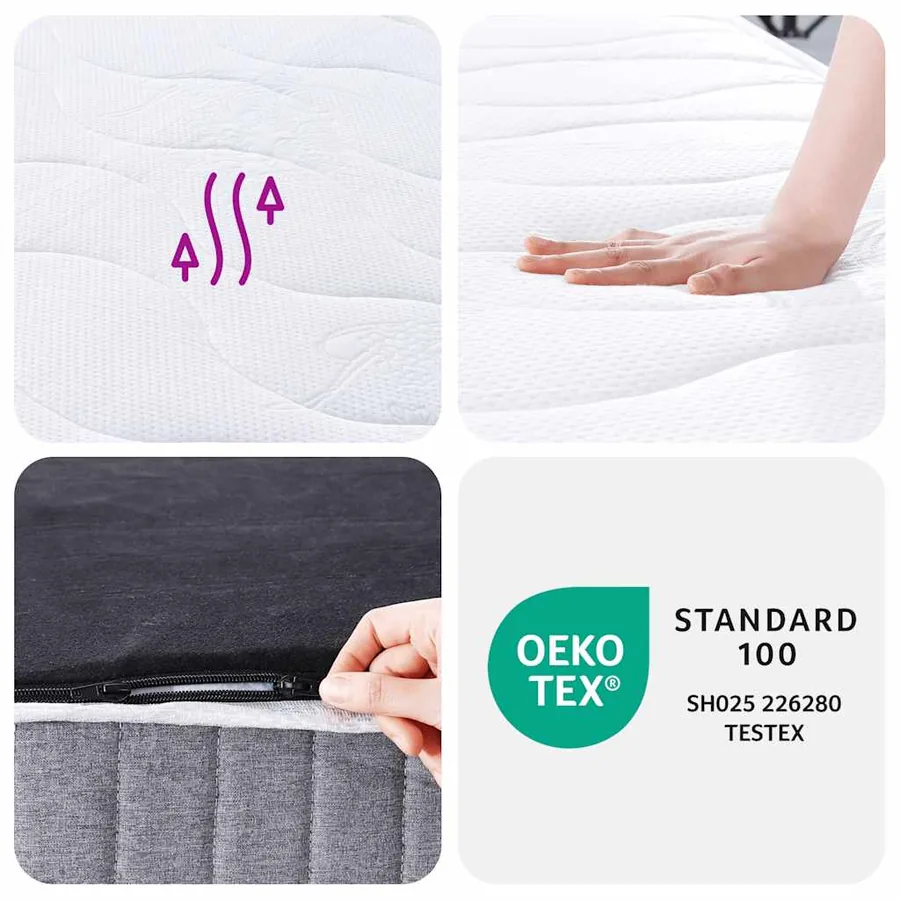 Matelas à ressorts ensachés moyen 80x200 cm - 6