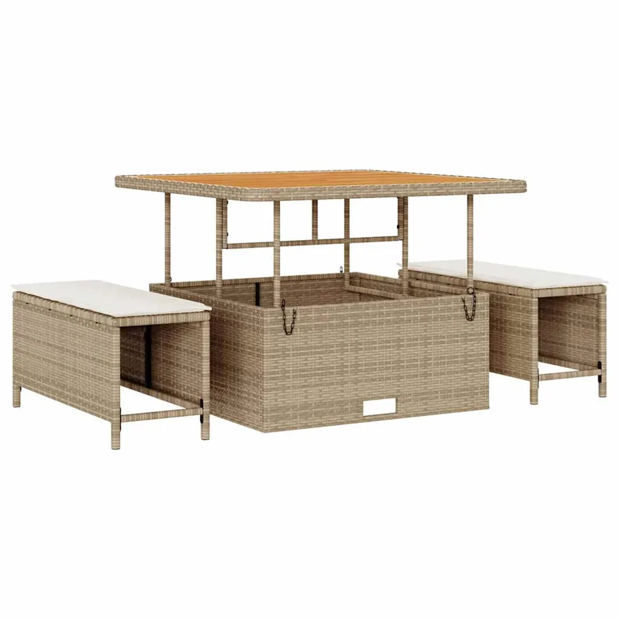 Ensemble de canapé de jardin 13 pcs Beige polyrotin - 6