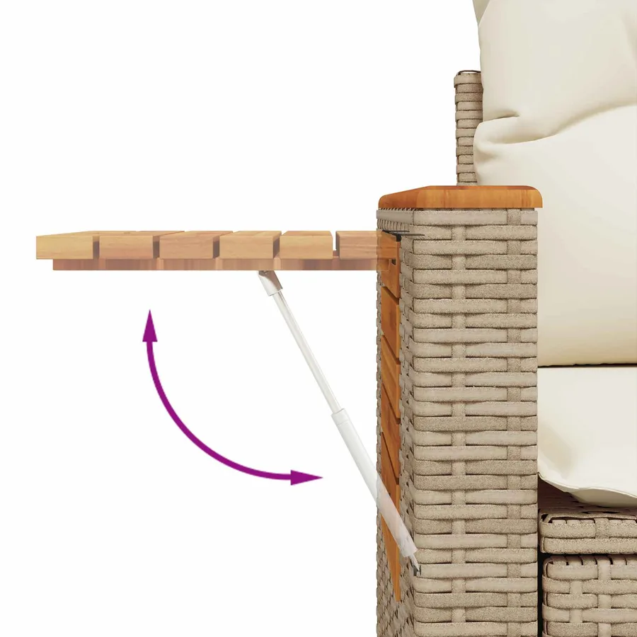 Ensemble de canapé de jardin 11 pcs Beige polyrotin - 10