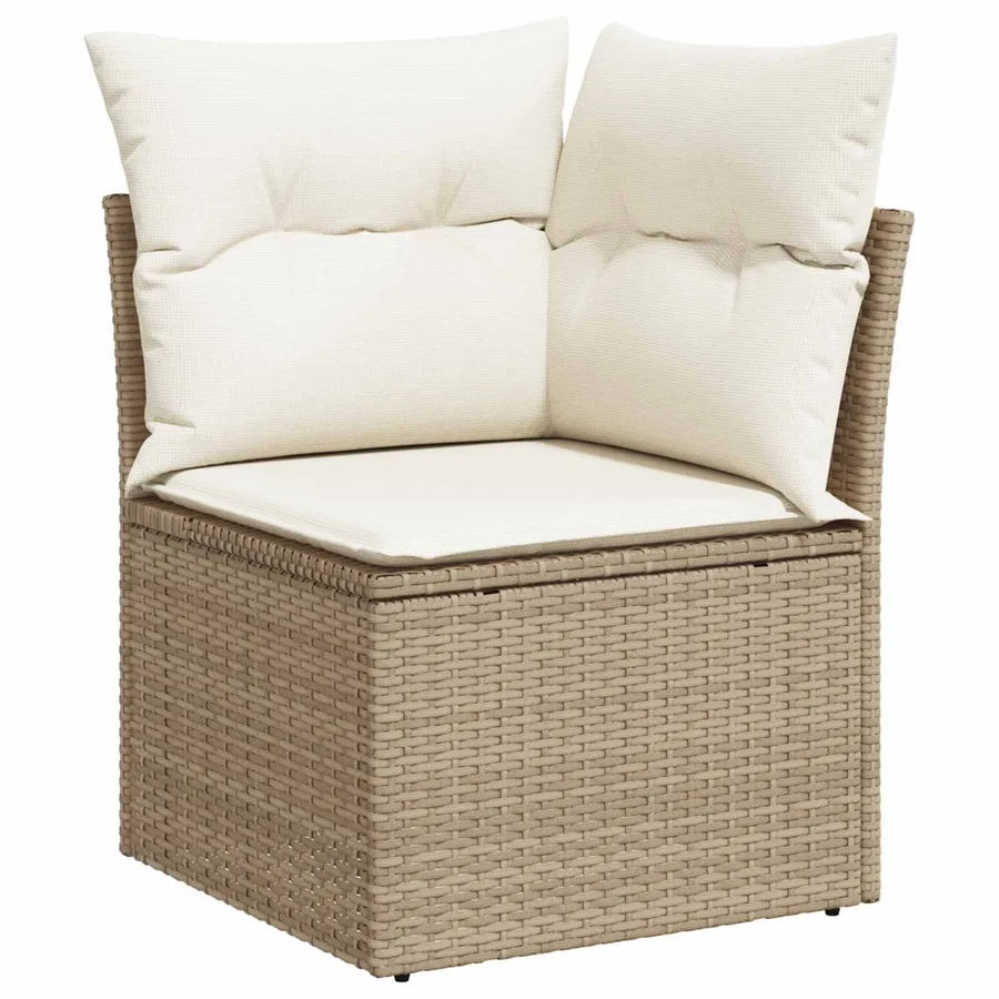 Ensemble de canapé de jardin 11 pcs Beige polyrotin - 7