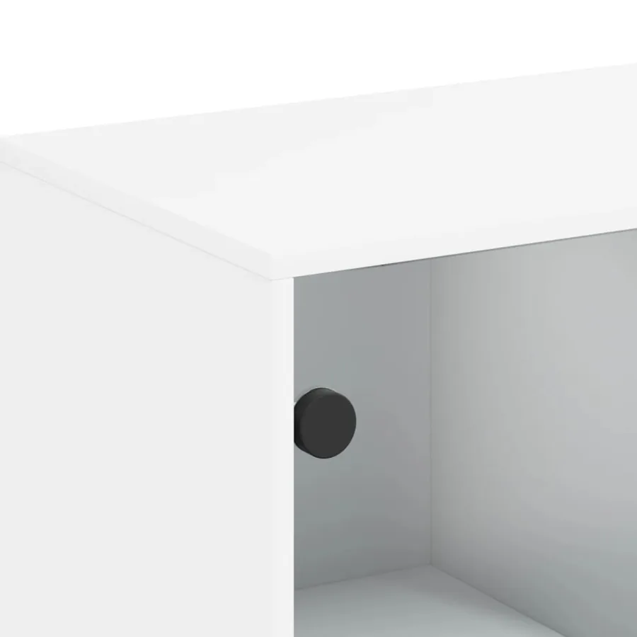 Armoire latérale avec portes en verre blanc 69x37x100 cm - 9