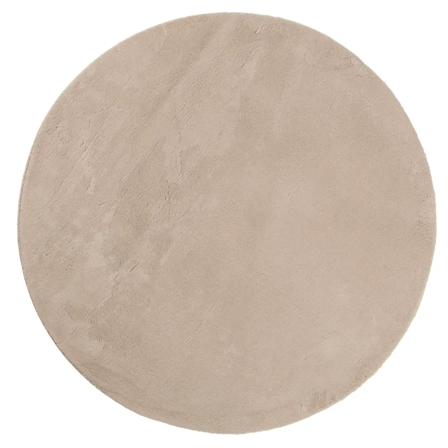 Tapis HUARTE à poils courts doux et lavable sable Ø 100 cm - 2