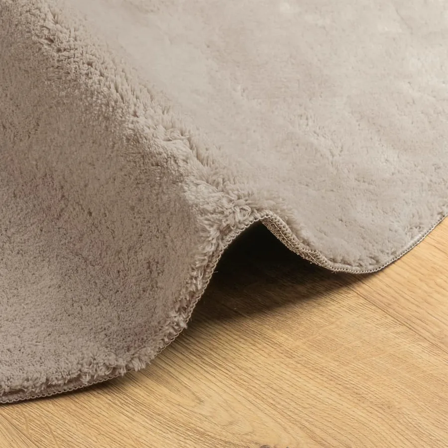 Tapis HUARTE à poils courts doux et lavable sable Ø 100 cm - 6