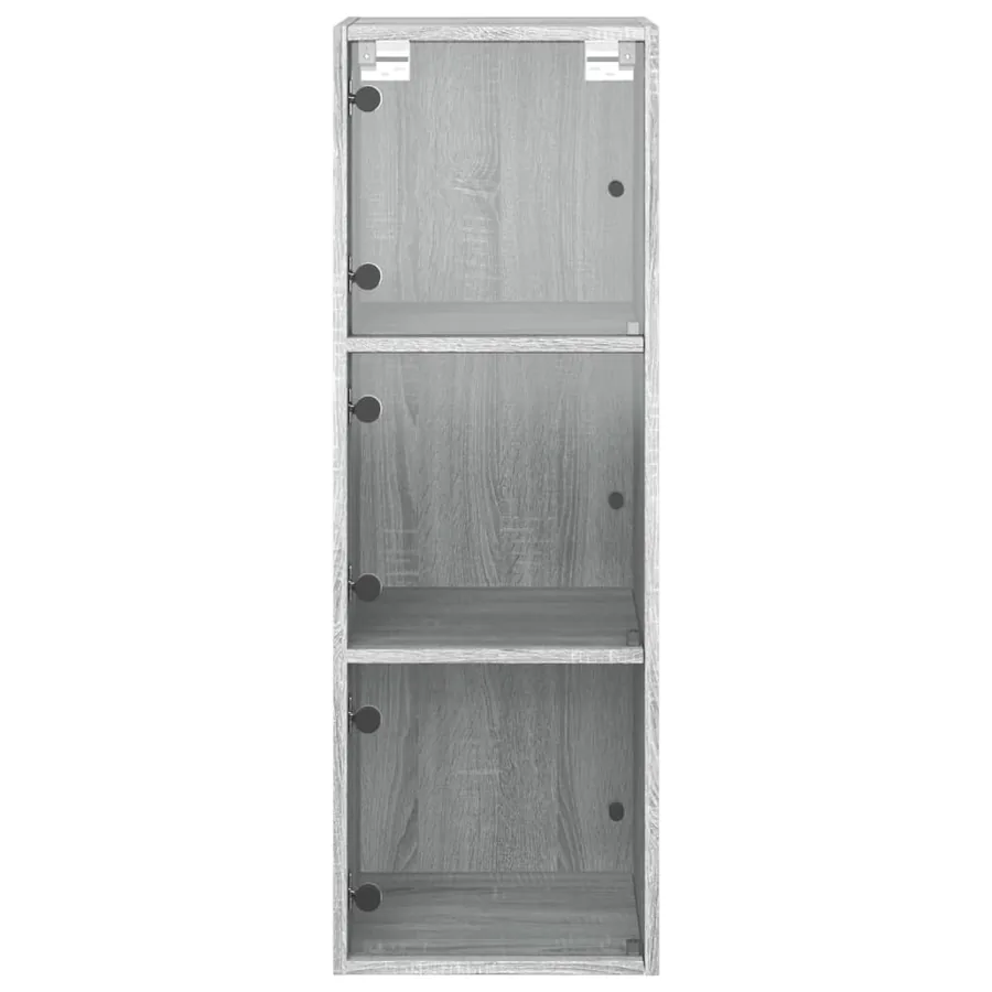 Armoire murale avec portes en verre sonoma gris 35x37x100 cm - 6
