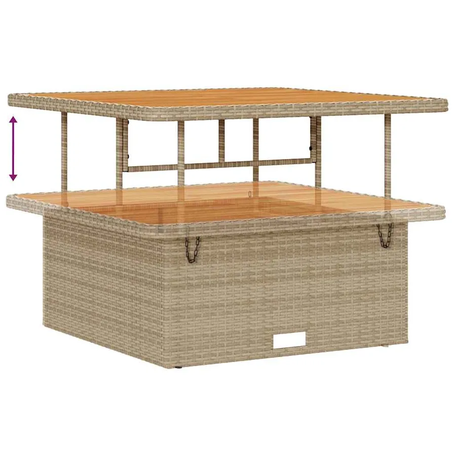 Ensemble de canapé de jardin avec coussin 9 pcs Beige polyrotin - 9