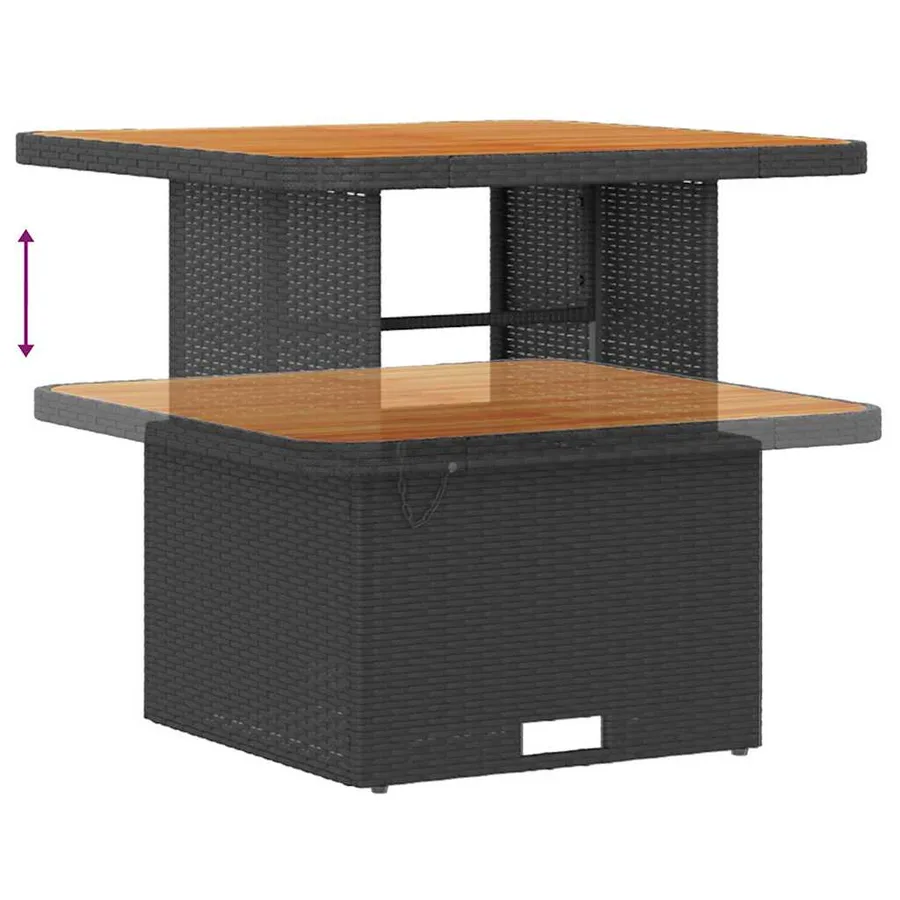 Ensemble de canapé de jardin avec coussin 9 pcs Noir polyrotin - 9