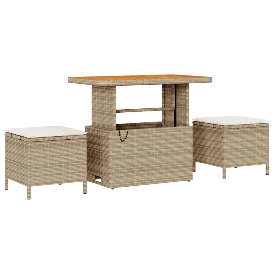 Ensemble de canapé de jardin 12 pcs Beige polyrotin - 7