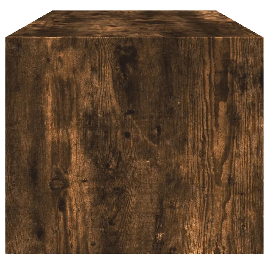 Table basse avec portes en verre chêne fumé 102x50x42 cm - 7