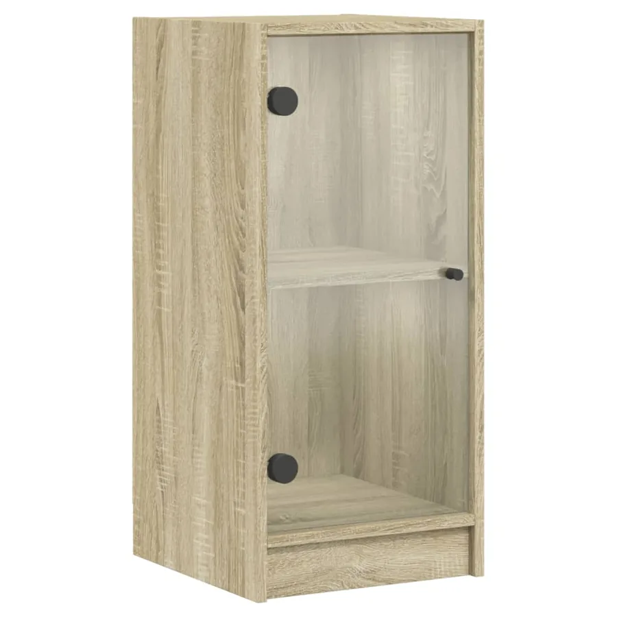 Armoire latérale avec portes en verre chêne sonoma 35x37x75,5cm - 2