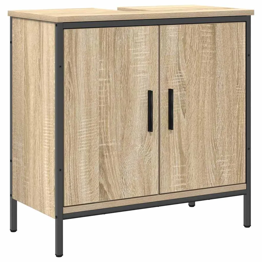 Ensemble de mobilier de salle de bain avec étagère 3 pcs Marron - 6