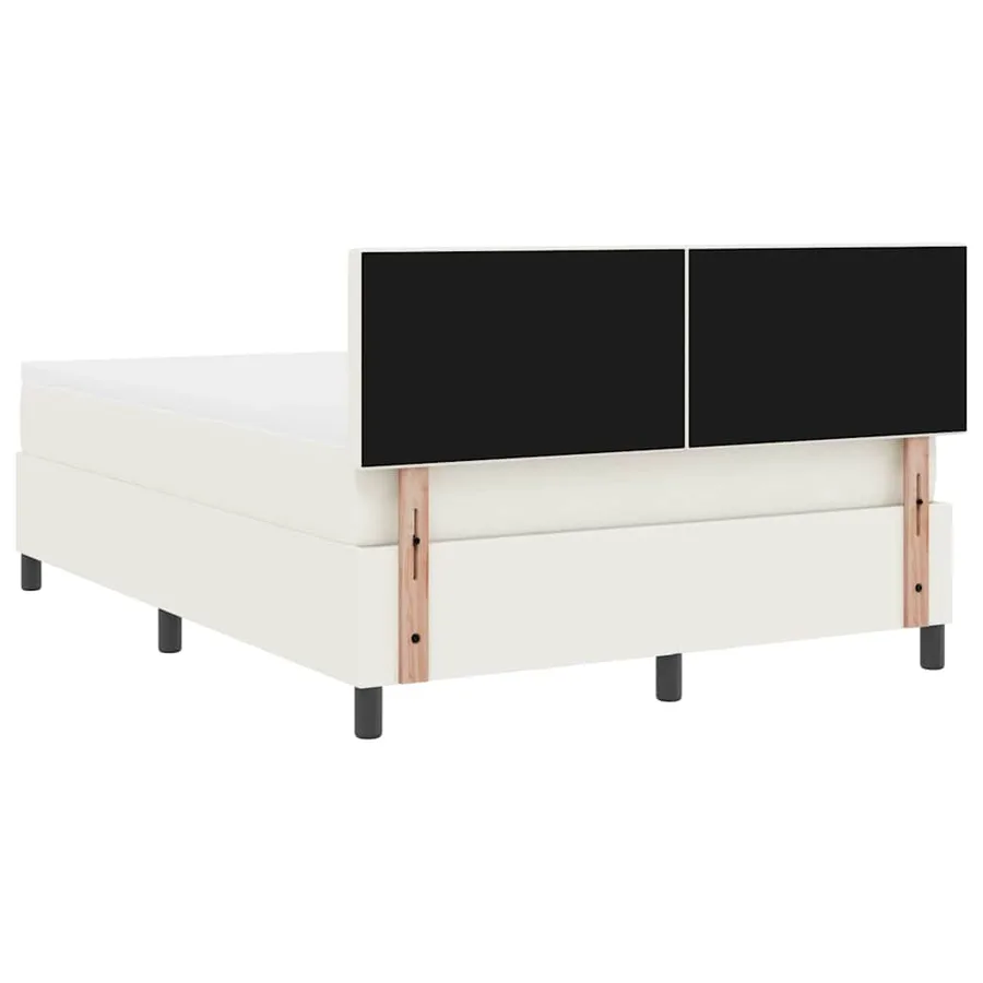 Lit à ressort LED avec tête de lit Crème et Blanc 140 x 190 cm - 8