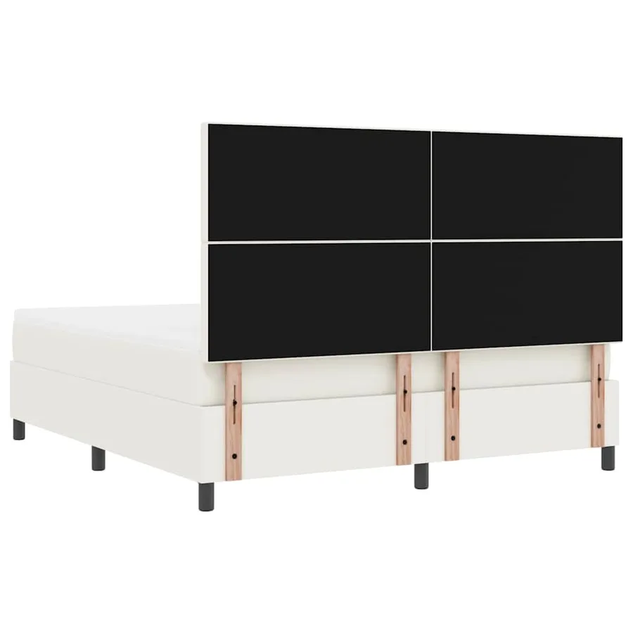 Lit à ressort LED avec tête de lit Crème et Blanc 180 x 200 cm - 10