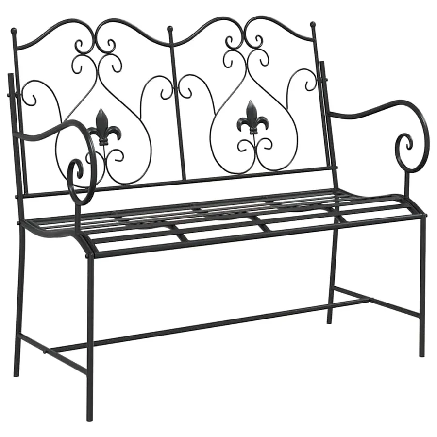 Banc de jardin Noir 104 x 54 x 93 cm Acier - 2