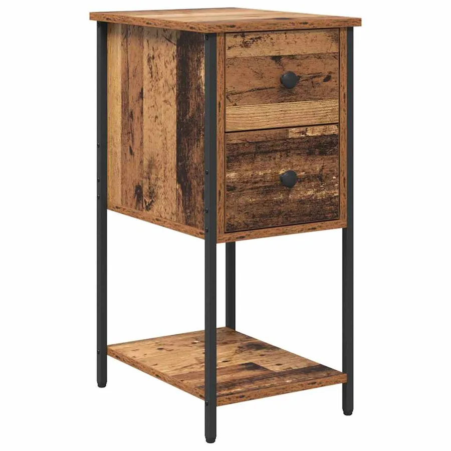 Cabinet de chevet Bois ancien 32 x 42 x 70 cm Bois d'ingénierie - 2