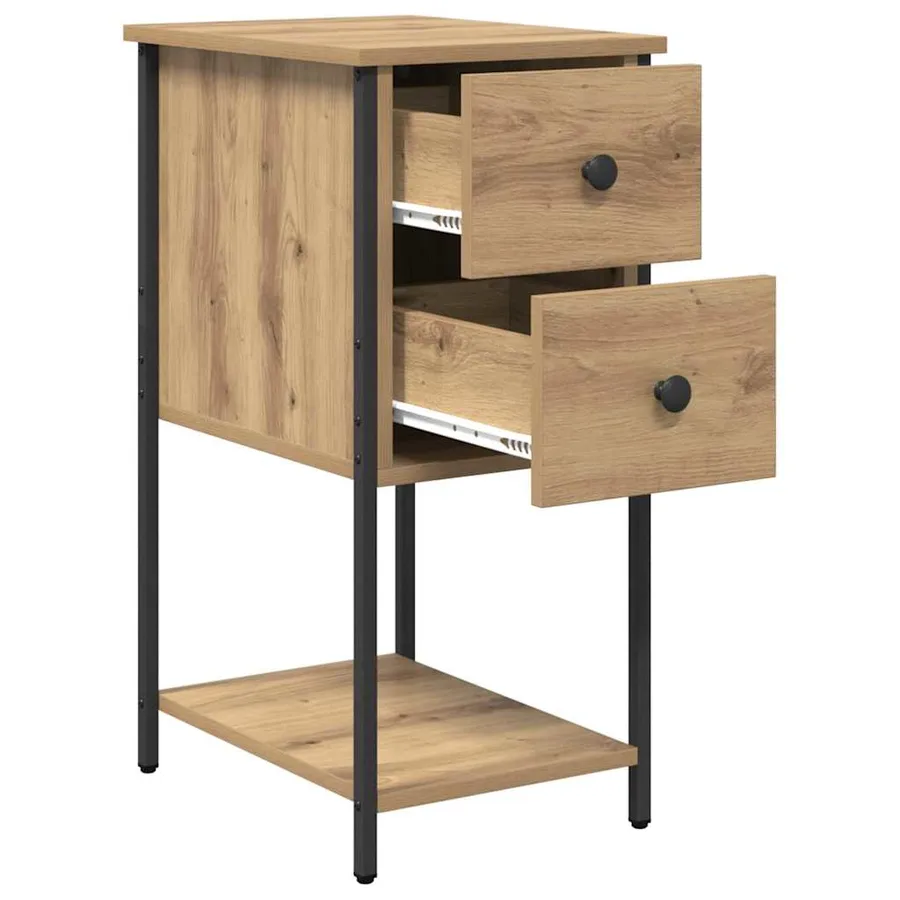 Cabinet de chevet chêne artisanal 32 x 42 x 70 cm - 5