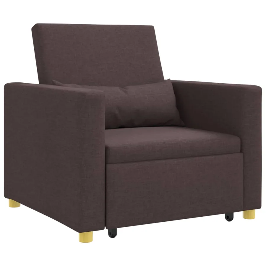 Canapé-lit escamotable simple Marron foncé 90 x 165 x 87 cm - 2