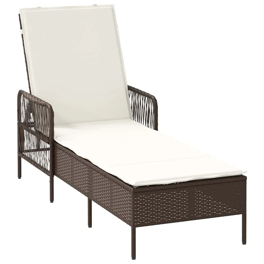 Transat 3 pcs Marron et crème blanche 200 x 55 x 92 cm - 5