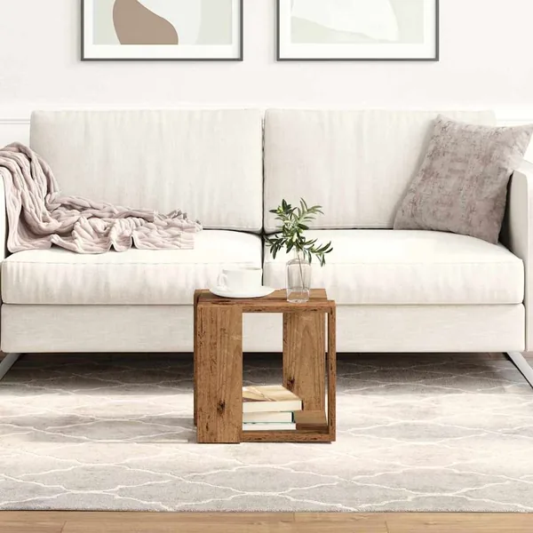 Table basse Bois Ancien 32 x 32 x 30 cm Bois d'ingénierie