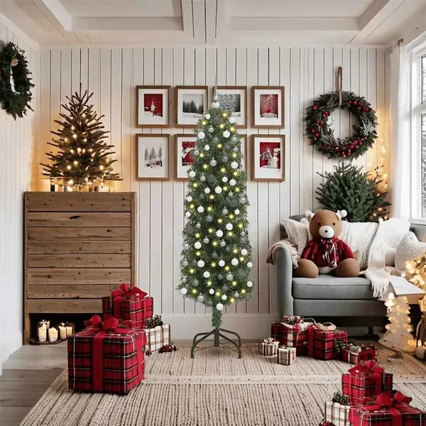 Sapin de Noël artificiel Vert 180 cm PVC et acier et plastique