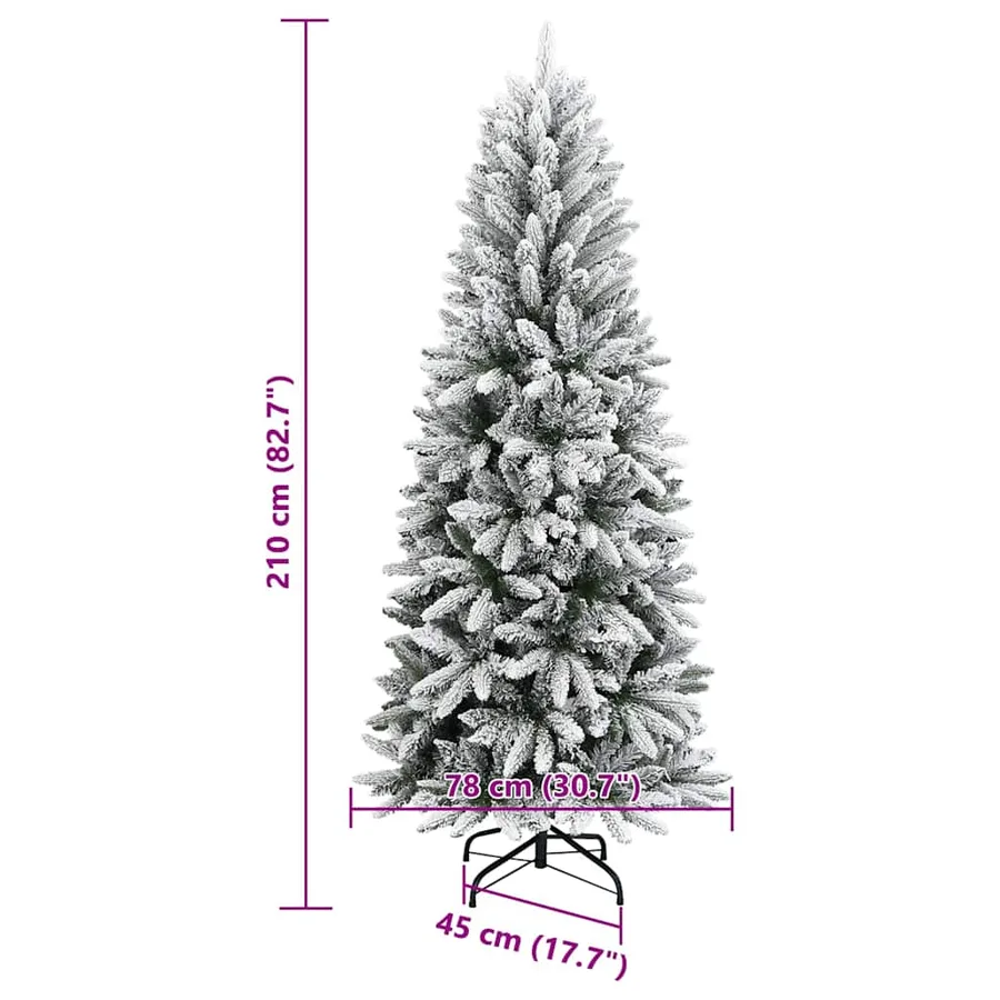 Sapin de Noël artificiel avec 300 LED avec support Blanc 210 cm - 20