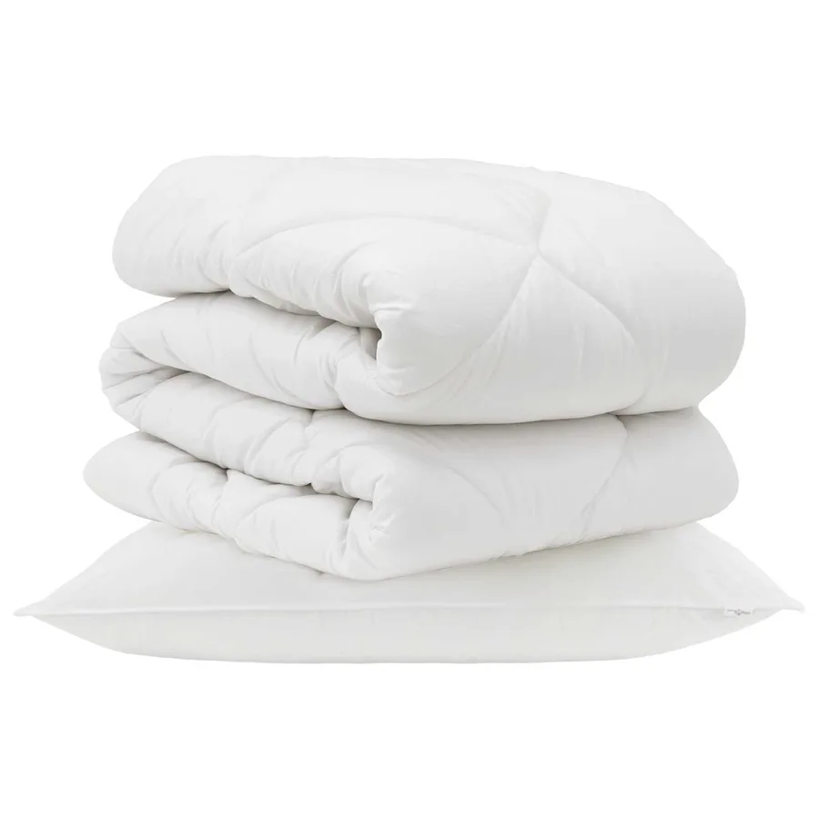 Couette avec oreiller 2 pcs Blanc Microfibre - 2