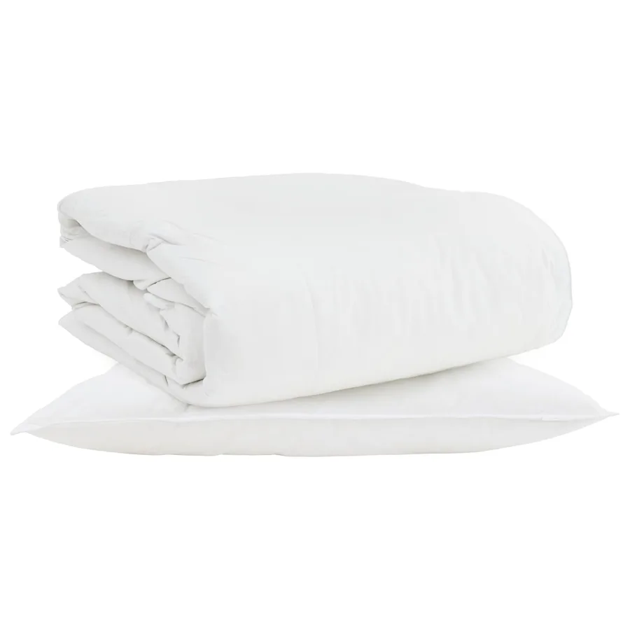 Duvet 2-en-1 avec oreiller 2 pcs Blanc Plume de canard - 2
