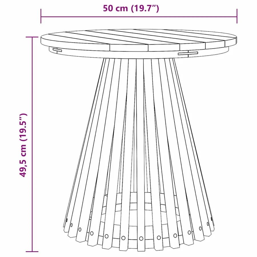 Table d'appoint Marron 50 x 50 x 49,5 cm Bois de teck massif - 8