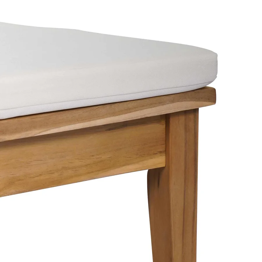 Ensemble banc et table de jardin 2 pcs Crème et marron - 11