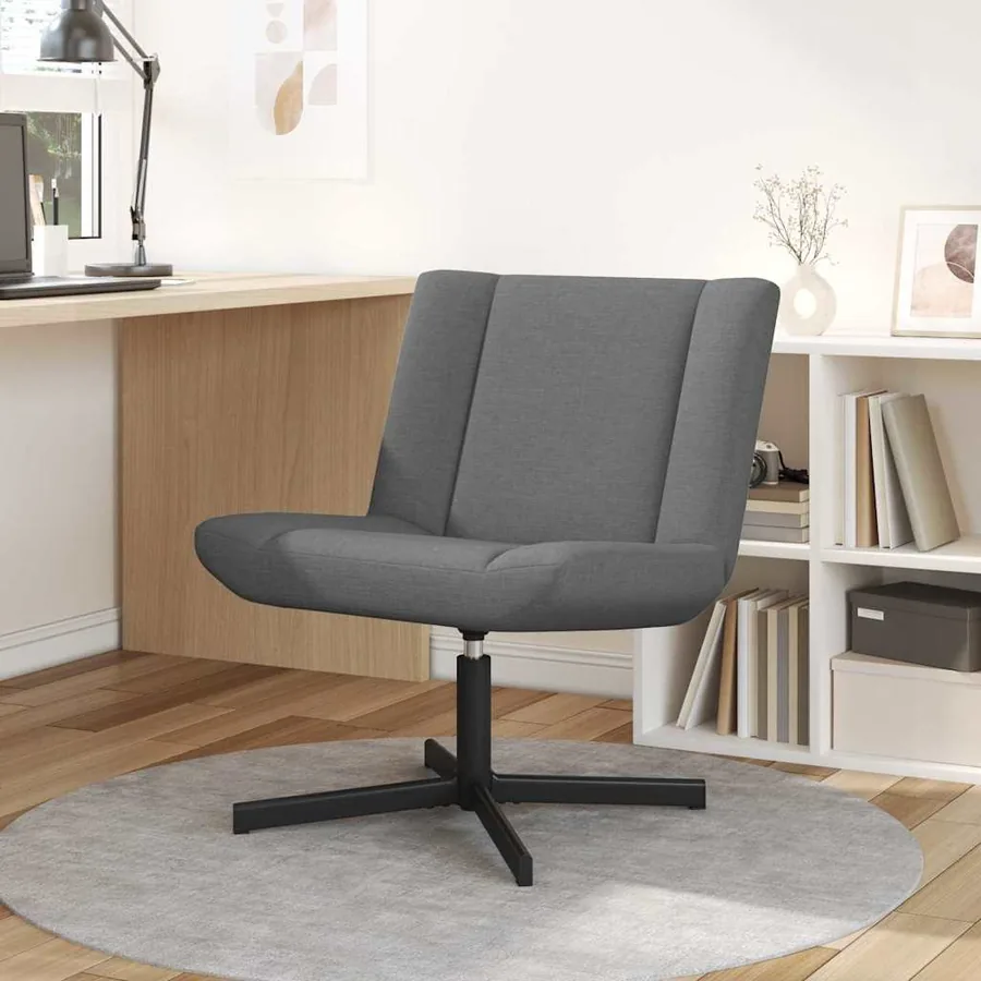 Chaise pivotante Gris foncé 63 x 75 x 76 cm tissu