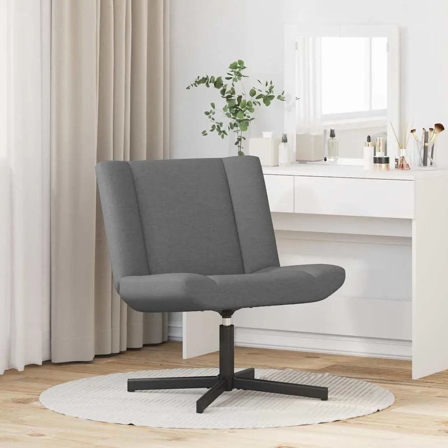 Chaise pivotante Gris foncé 63 x 75 x 76 cm tissu - 3