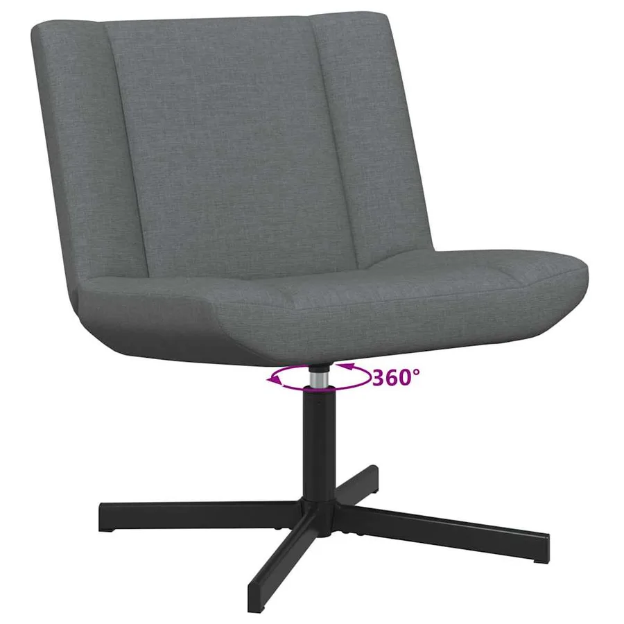Chaise pivotante Gris foncé 63 x 75 x 76 cm tissu - 9