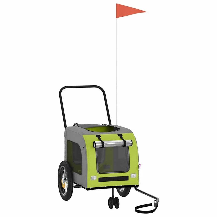 Remorque de vélo pour animaux vert et gris 125 x 53 x 54 cm - 11