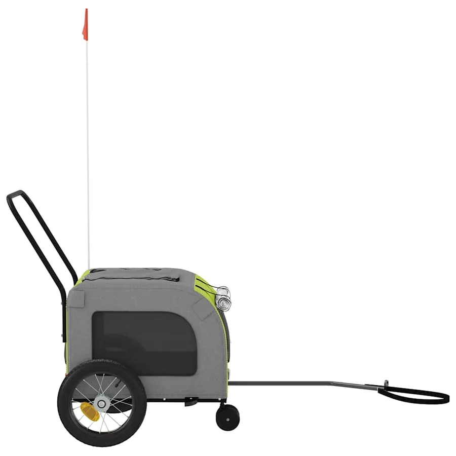 Remorque de vélo pour animaux vert et gris 125 x 53 x 54 cm - 4