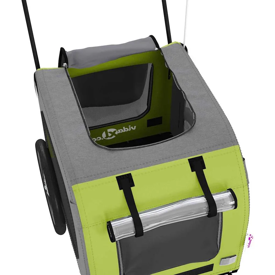 Remorque de vélo pour animaux vert et gris 125 x 53 x 54 cm - 6