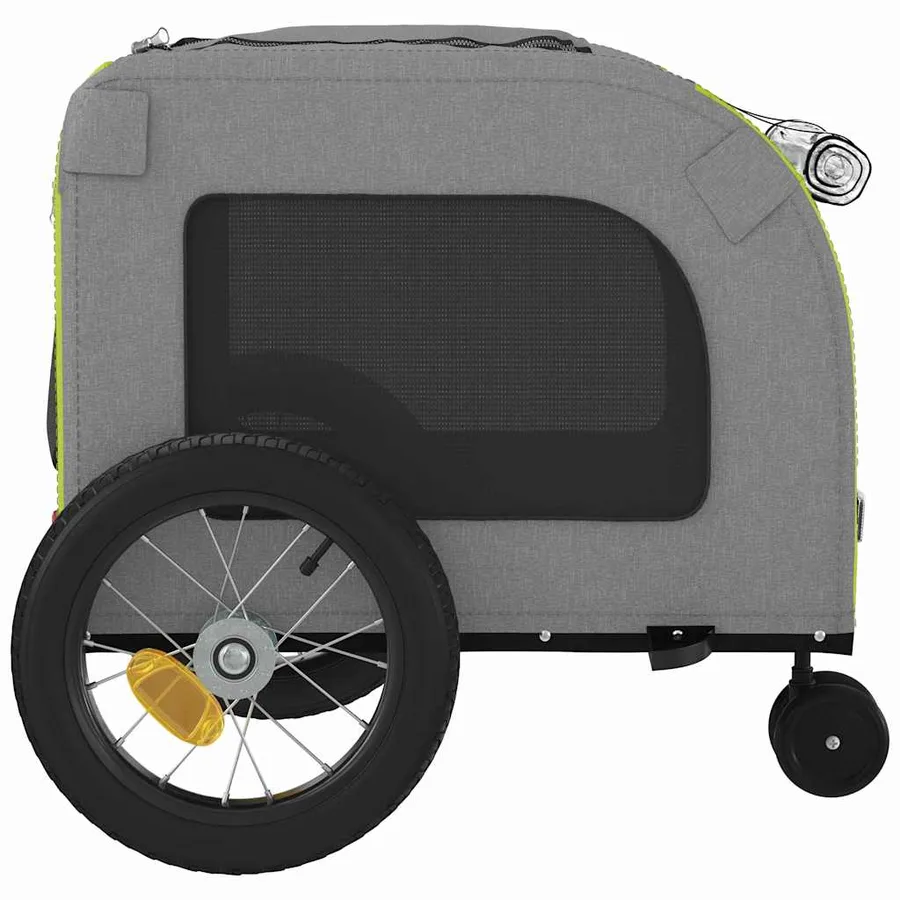 Remorque de vélo pour animaux vert et gris 125 x 53 x 54 cm - 9