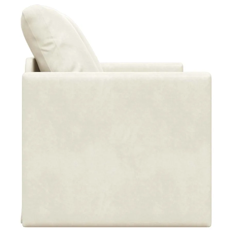 Canapé-Lit Crème 204 x 122 x 60 cm Velours - 6
