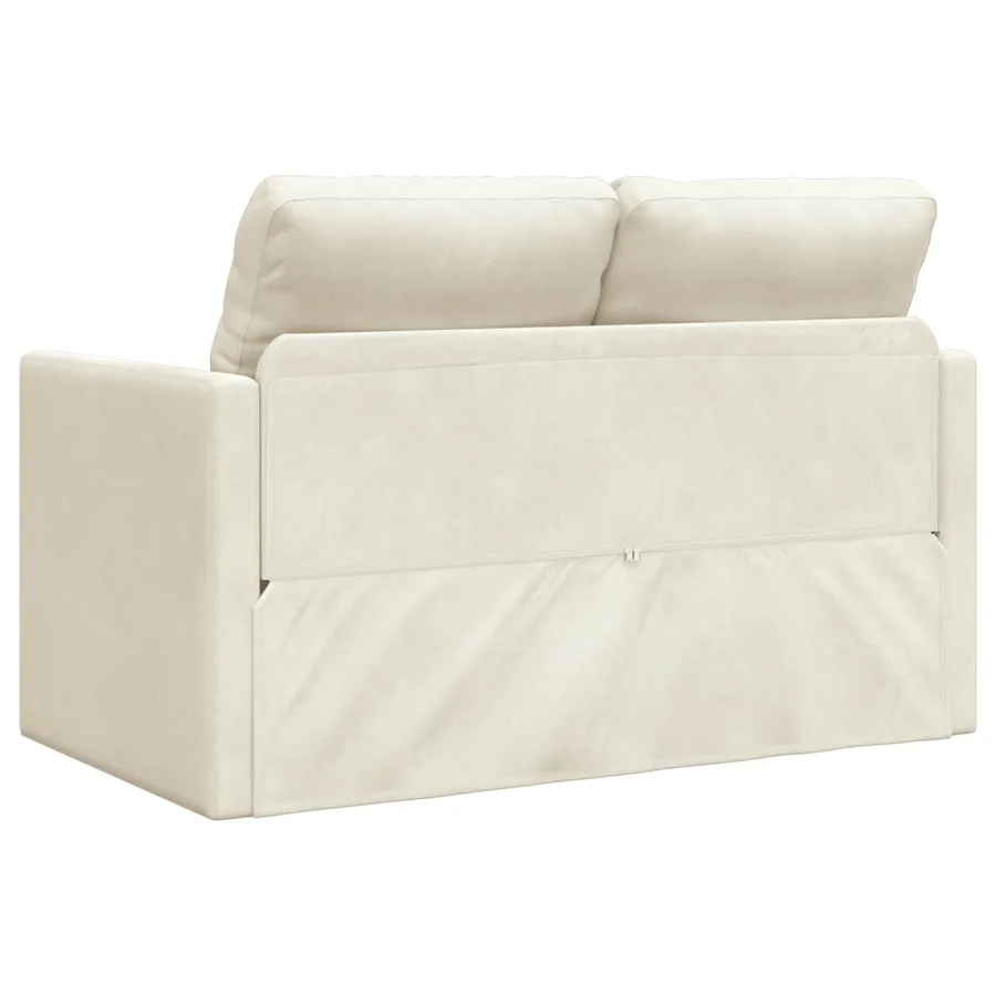 Canapé-Lit Crème 204 x 122 x 60 cm Velours - 7