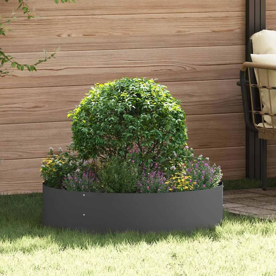 Anneau de jardinière 5 pc Noir 80 x 80 x 20 cm