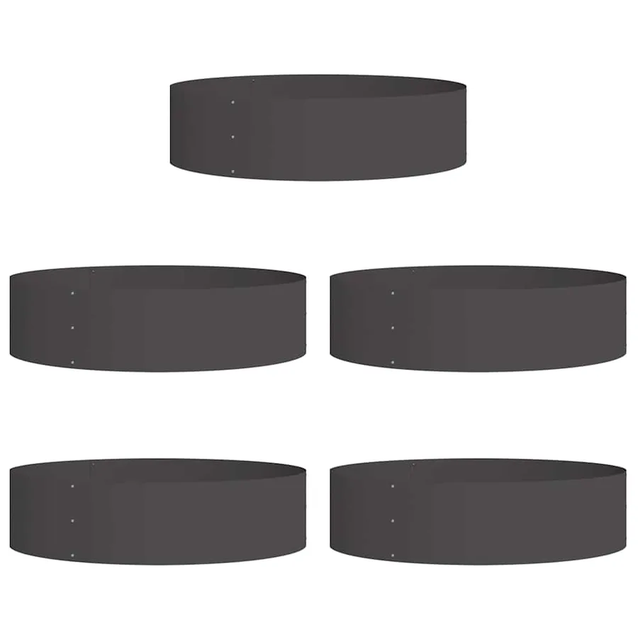 Anneau de jardinière 5 pc Noir 80 x 80 x 20 cm - 2