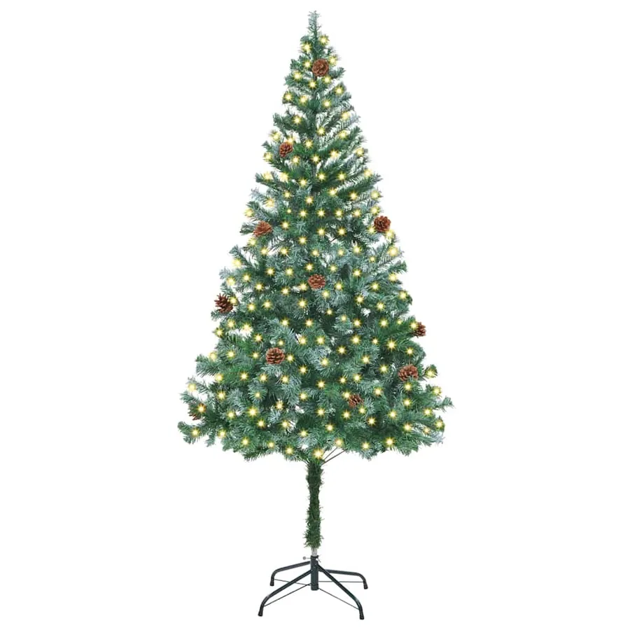 Sapin de Noël artificiel avec 300 LED Vert 180 cm PVC et Acier - 3