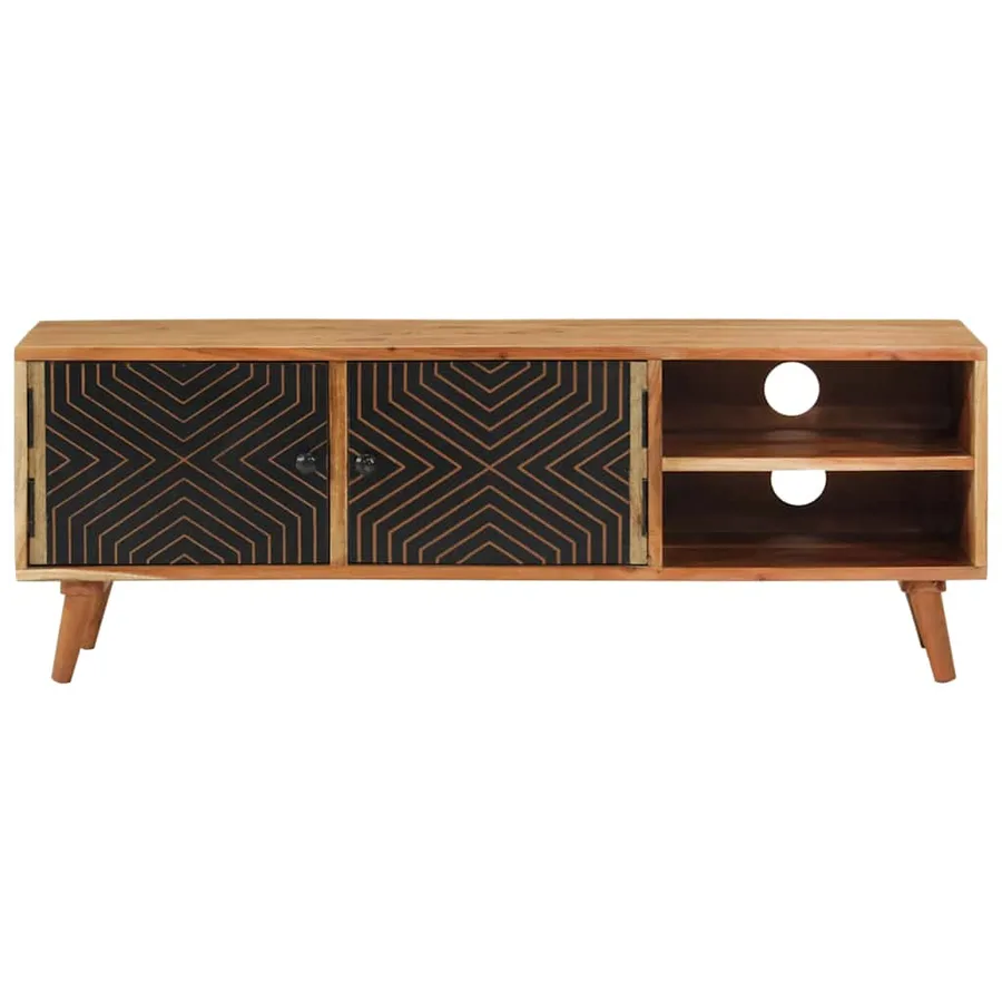 Meuble TV 112x30x40 cm bois d'acacia massif - 4
