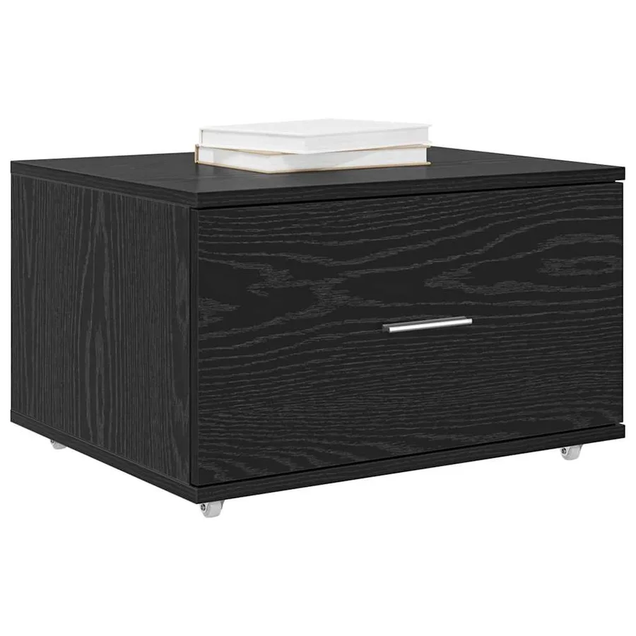 Armoire à tiroirs avec roue Chêne noir 55 x 45 x 31 cm - 3