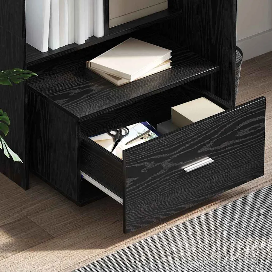 Armoire à tiroirs avec roue Chêne noir 55 x 45 x 31 cm - 4