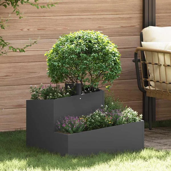 Cache-pot de jardin Noir 60 x 60 x 50 cm Acier laminé à froid